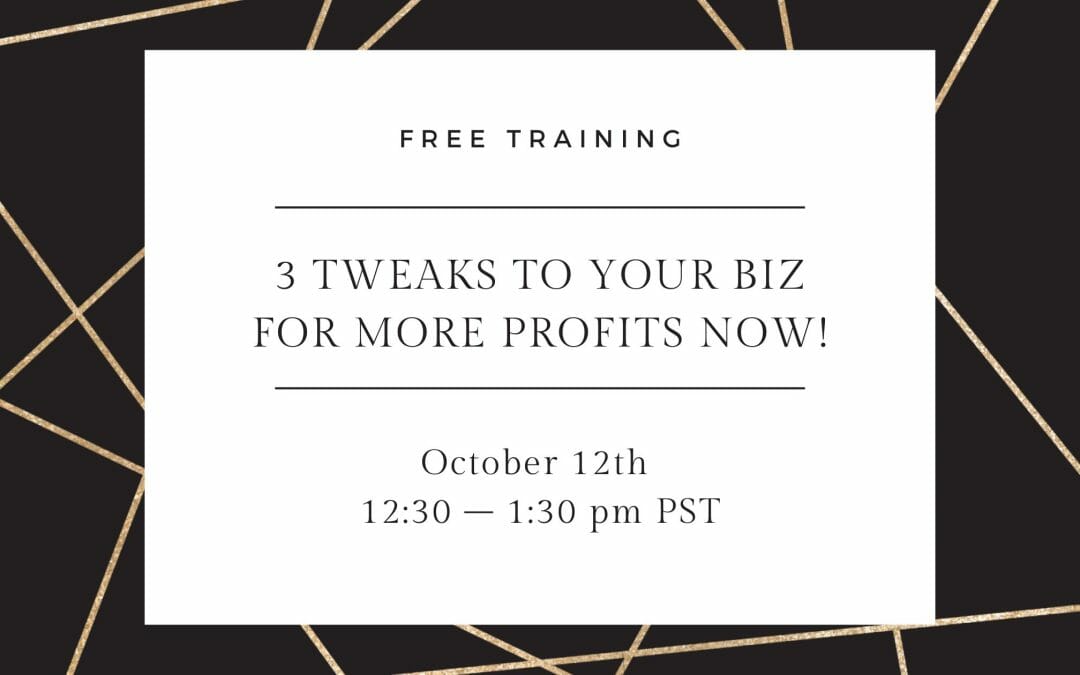 3 Tweaks to Your Biz for More Profits Now!